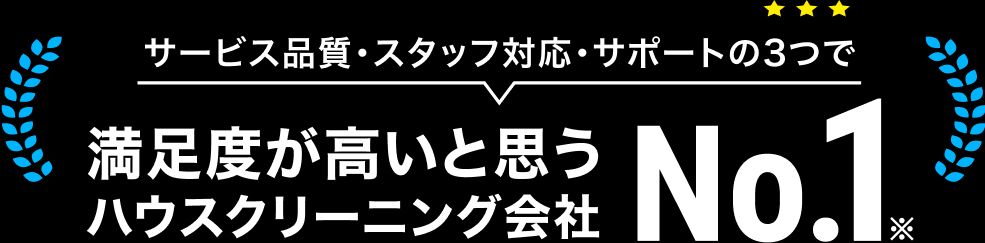 サービス品質・スタッフ対応・サポートの3つで 満足度が高いと思うハウスクリーニング会社 No.1