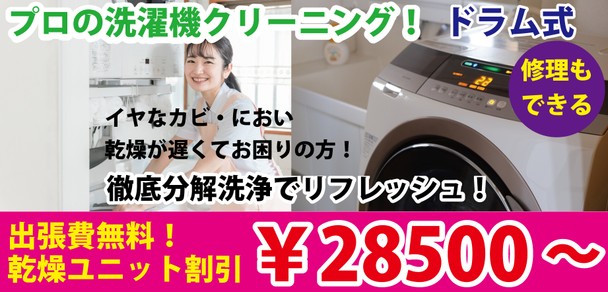 クリーニングのみならず修理まで対応でき洗濯機に精通しております！洗濯機クリーニングはお任せ！